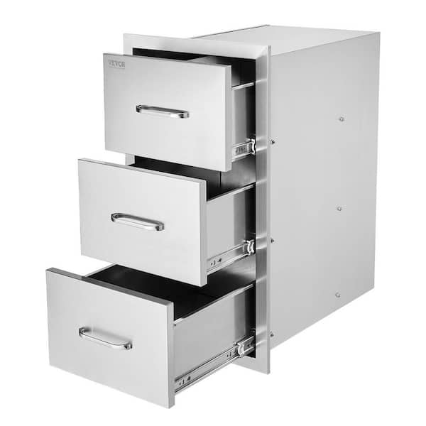 Outdoor Kitchen Drawers, 18.5 in. W x 22.5 in. H x 22.5 in. D Stainless Steel Flush Mount Cabinets, for Outdoor Kitchens