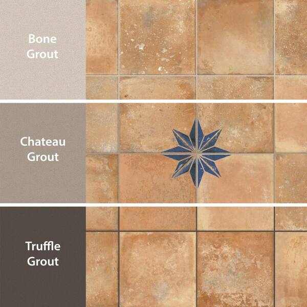 Merola Tile Kings Nonna with Blue Corner Star 18 in. x 18 in
