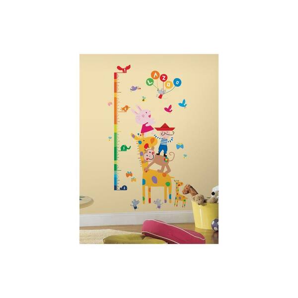 Unbranded 5 in. x 19 in. Lazoo Growth Chart Peel and Stick Wall Decals