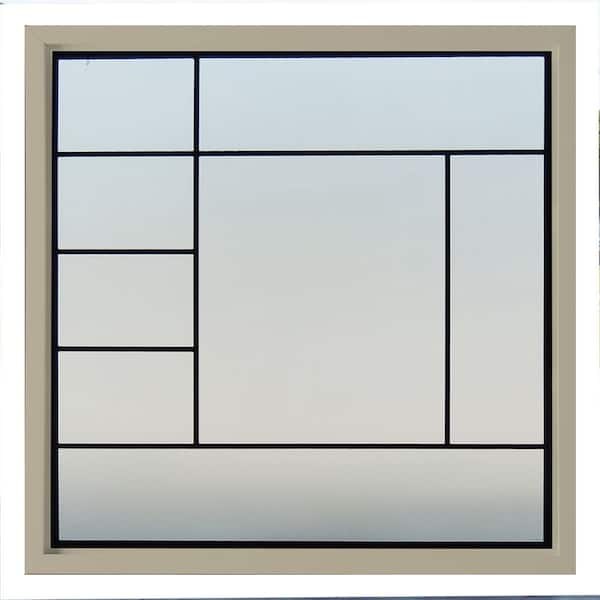 Hy-Lite 47.5 in. x 47.5 in. Metro Decorative Glass Picture Vinyl Window - Tan