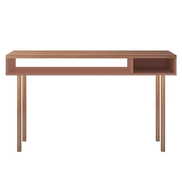 Luxor Hampton 48 in. Ceramic Pink/Natural Standard Rectangle Console Table with 2-Shelves