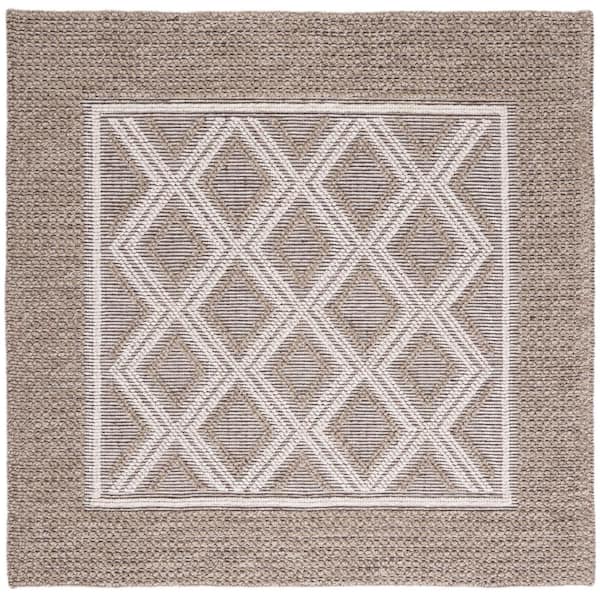 SAFAVIEH Vermont Beige/Ivory 6 ft. x 6 ft. Border Geometric Square Area Rug