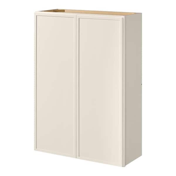 Leyton 30 in. W x 12 in. D x 42 in. H Ready to Assemble Plywood Slim Shaker Wall Kitchen Cabinet in Antique White