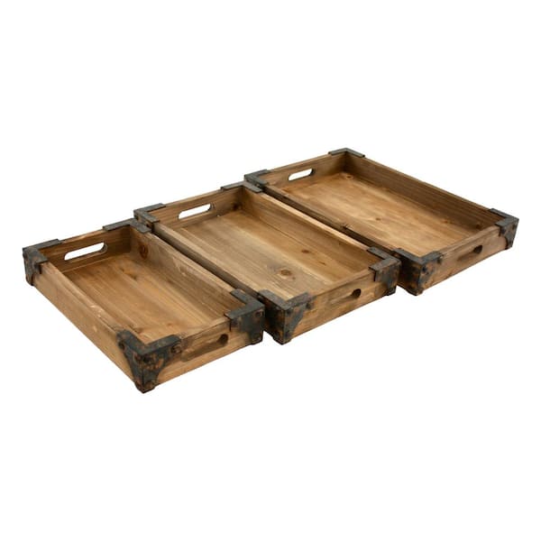 Unbranded Brighton Wooden Trays (Set of 3)