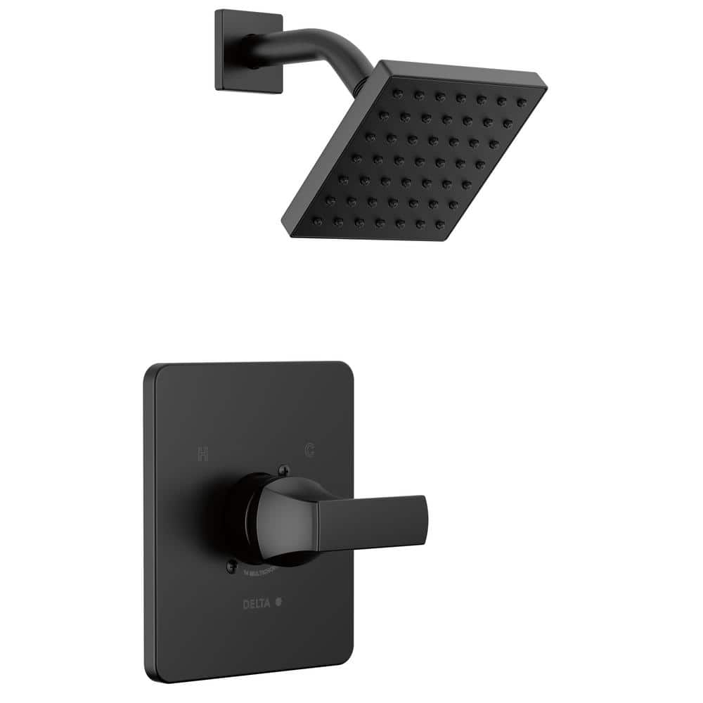 Delta Velum 1-Handle Wall Mount Shower Trim Kit in Matte Black (Valve ...