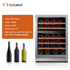 24 in. Dual Zone 46-Bottles Built-In Wine Cooler Refrigerator in Stainless Steel Frost-Free Touch Panel