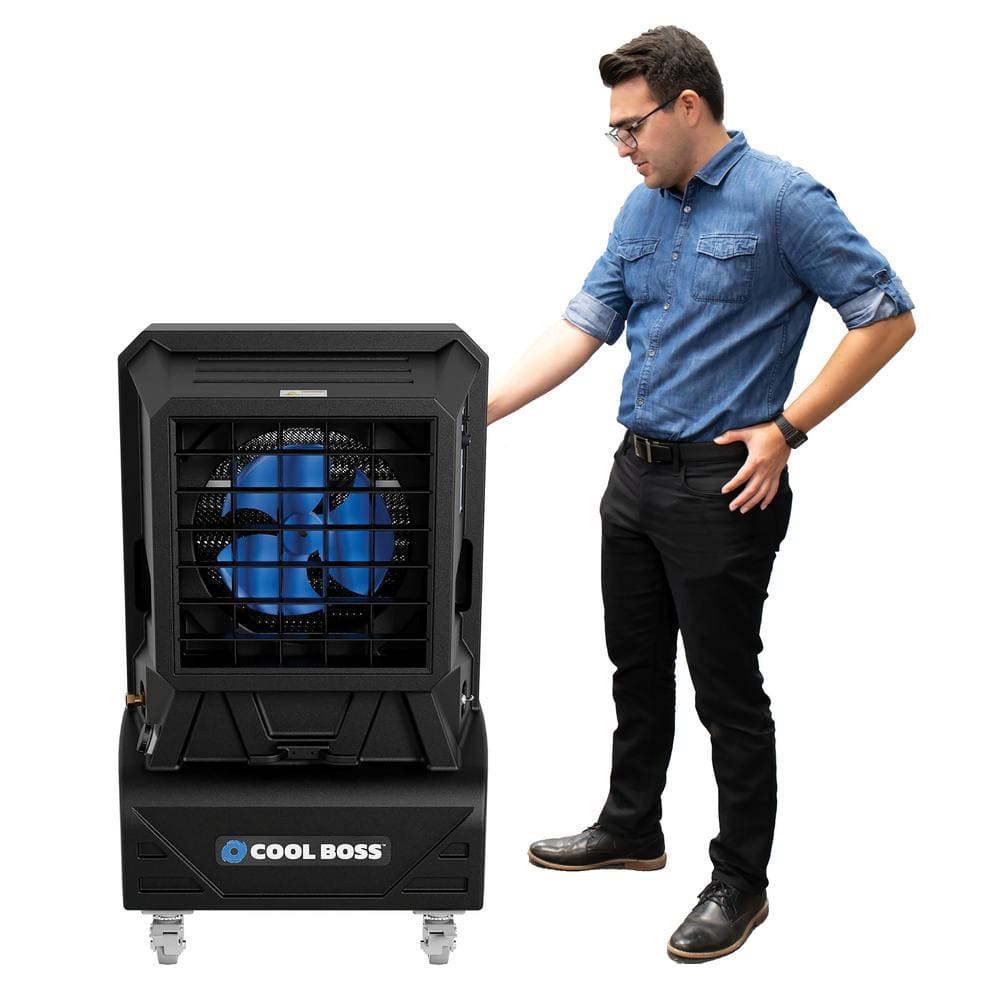 Cool Boss Black Industrial Portable Evaporative Cooler with 15.6 Gallon Reservoir