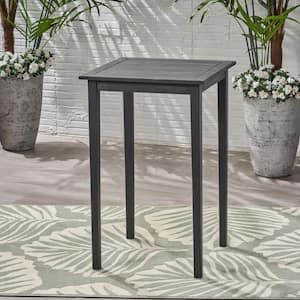 Polaris 41 in. Dark Grey Square Wood Outdoor Patio Accent Table
