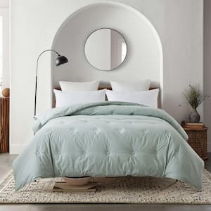 Tufted Down Alternative Year Round Warmth Comforter Twin Dusty Aqua