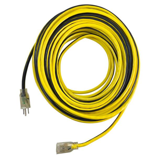 Watt's Wire 25' Lighted Heavy Duty 14/3 SJTW Extension Cord – 3 Outlets, Indoor/Outdoor