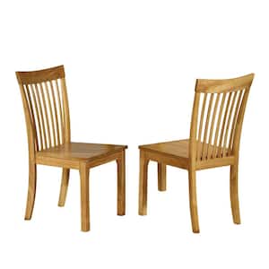 SignatureHome Kurmer Natural Finish Solid Wood Dining Chair Set of 2. Dimension (22Lx18Wx37H)