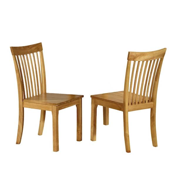 SignatureHome Kurmer Natural Finish Solid Wood Dining Chair Set of 2. Dimension (22Lx18Wx37H)