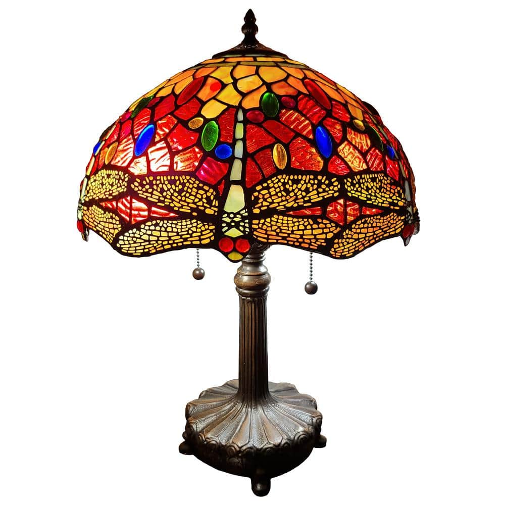 Amora Lighting 18.5 in. Tiffany Style Dragonfly Table Lamp AM1035TL14B ...