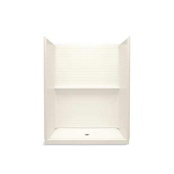 STERLING Traverse 60 in. W x 76.4 in. H Five Piece Alcove Shower Surround in Biscuit