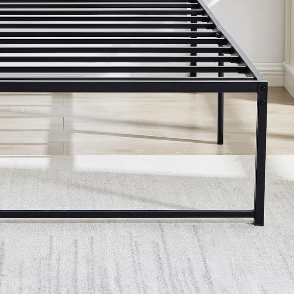 Bed Frame Black Metal Frame Twin 16 in. H Platform Bed No Box Spring Needed, Mattress Foundation