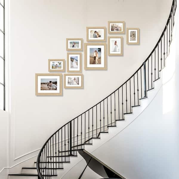 10-Pack Picture Frames Collage Wall Decor with Mat, Gallery Wall Frame Set for Wall Mounting or Tabletop Display, Beige