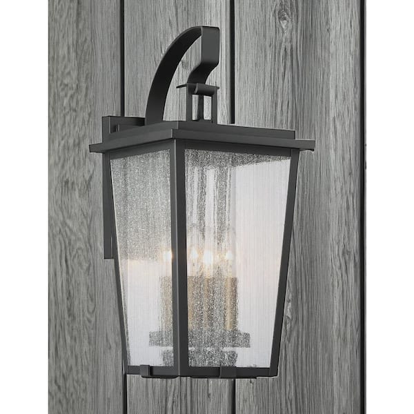 Cantebury Medium 4-Light Sand Black with Gold Outdoor Light Sconce