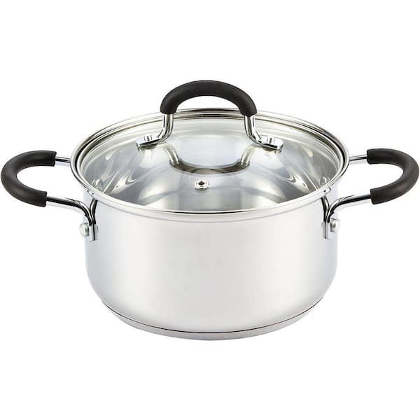 3 qt. Stainless Steel Sauce Pot Casserole Pan Stockpot saucier Dutch Oven, Silver