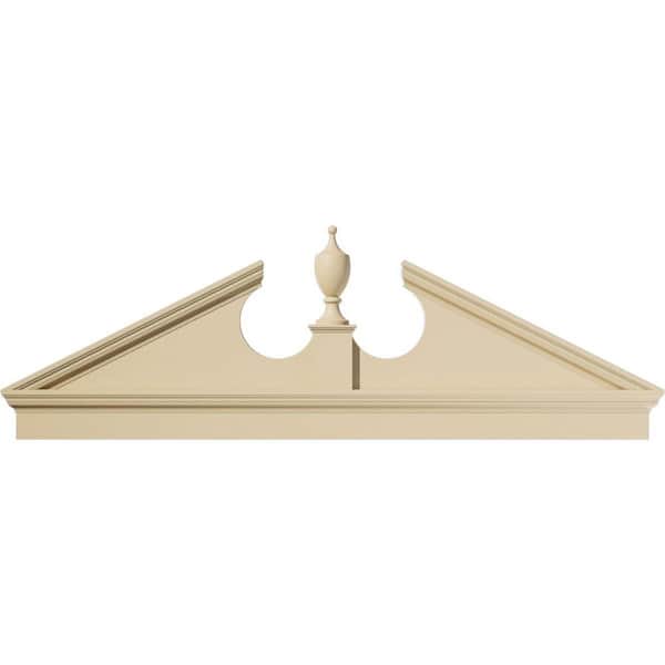 Ekena Millwork 76-in. W x 25-7/8-in. H x 2-3/4-in. P Pitch 6/12 Acorn Signature Urethane Combination Pediment Acorn Ships Unattached in