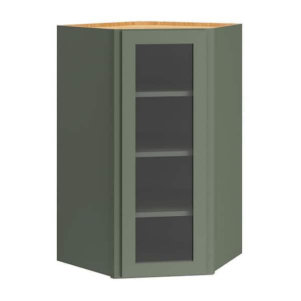 QuickShip Cottage 24 in. W x 12 in. D x 42 in. H Assembled Plywood Cut for Glass Specialty Wall Cabinet in Conifer