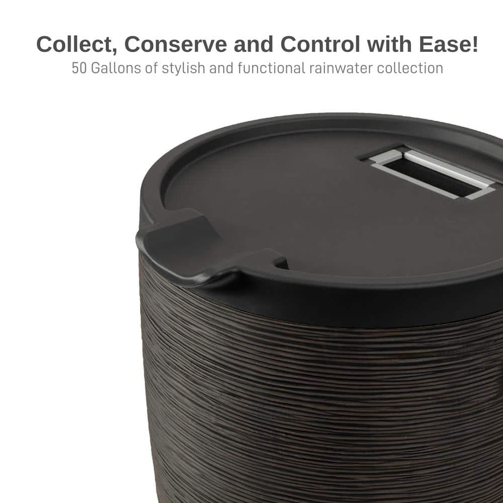Newport Bronze 50 Gallon Rain Barrel with Stand