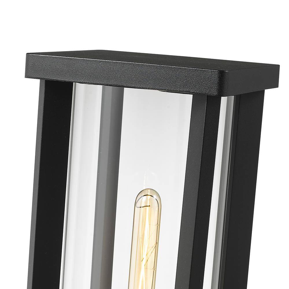 Glenwood Black Aluminum and Glass Outdoor Post Light