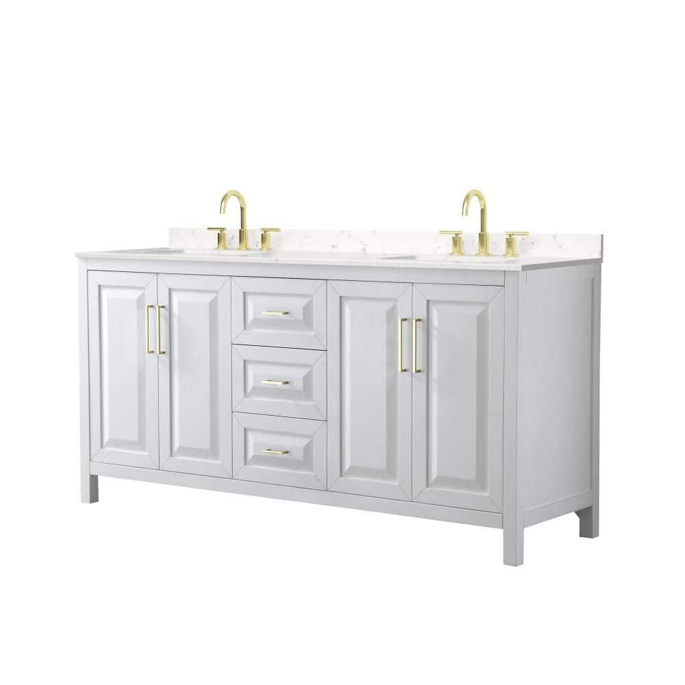 Daria 72 in. Double Freestanding White Bath Vanity with Top price history on PriceWatchPro