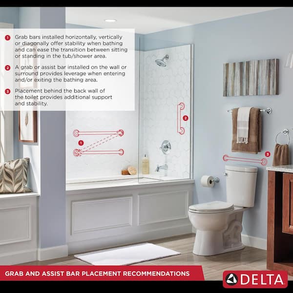 Delta Contemporary 12-in Champagne Bronze Wall Mount (ADA Compliant) Grab Bar Delta Contemporary 12-in Champagne Bronze Wall Mount (ADA Compliant) Grab Bar