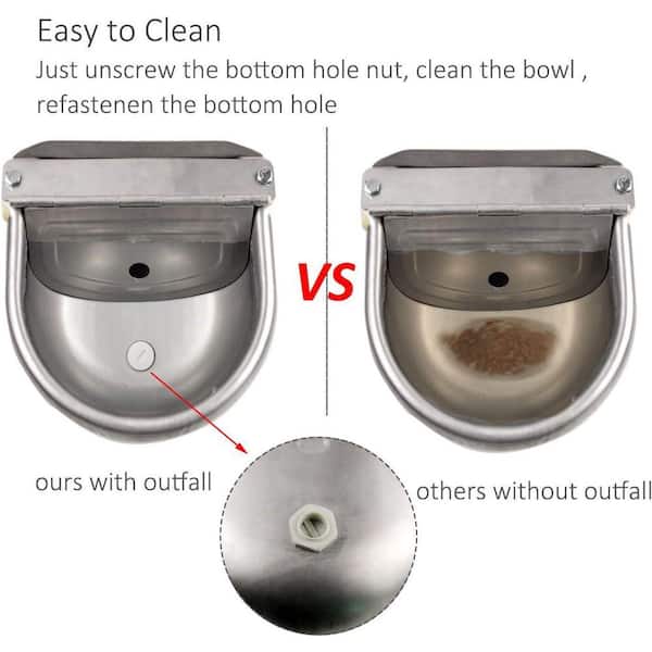 KIWDZFU Automatic Water Dispenser for Dog & Livestock Stainless-Steel Self Filling Water Trough Large Size Pet Water Bowl Feeder