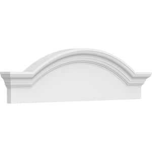 2-1/2 in. x 34 in. x 9-1/2 in. Segment Arch with Flankers Smooth Architectural Grade PVC Pediment Moulding