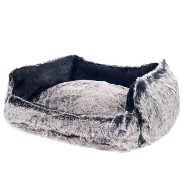 Petmaker Small Faux Fur Black Mink Dog Bed