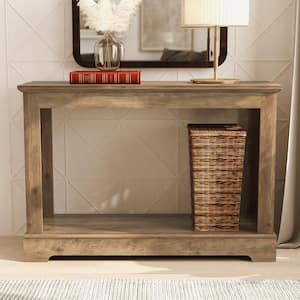 Heron 42.1 in. Knotty Oak Brown Rectangle Engineer Wood Console Table