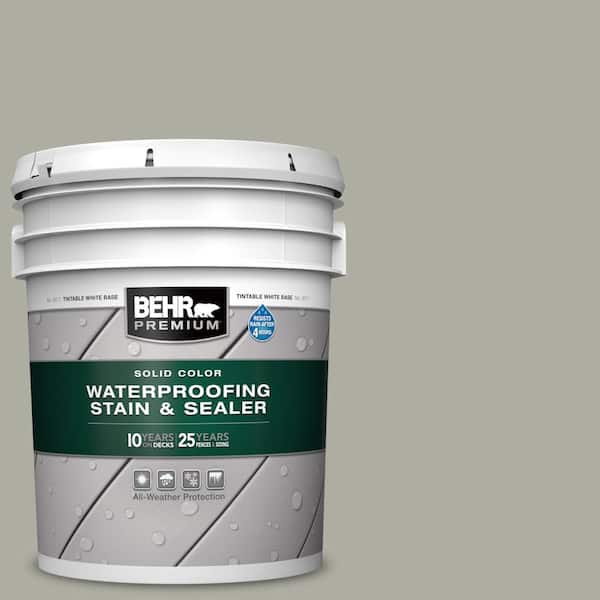 BEHR PREMIUM 5 gal. #790D-4 Granite Boulder Solid Color Waterproofing Exterior Wood Stain and Sealer