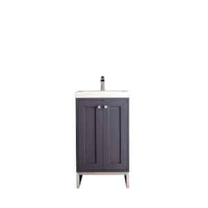 Chianti 20 in. Single Vanity in Mineral Grey with Resin Vanity Top in White Glossy with White Basin
