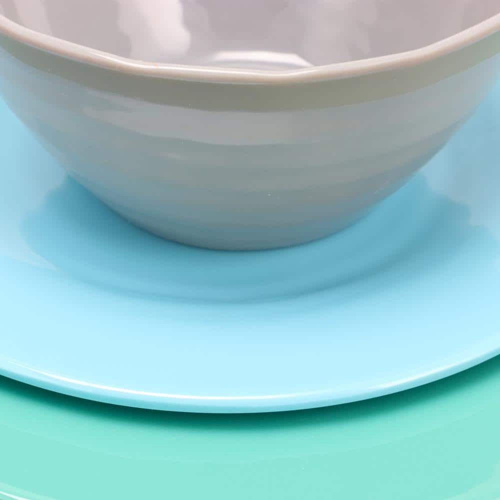 Gibson Brist 12-Piece Assorted Color Melamine Dinnerware Set