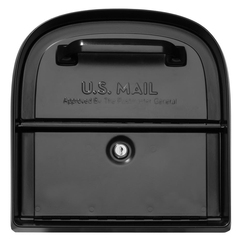 Large Black Steel Post Mount Locking Mailbox