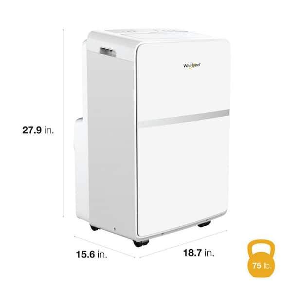 8,000 BTU (DOE) Portable Air Conditioner Cools 350 sq. ft. with Dehumidifier and Fan in White