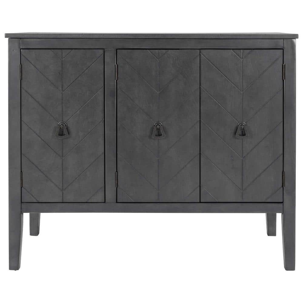 37 in. W x 15.7 in. D x 31.5 in. H Gray Linen Cabinet with Adjustable Shelf