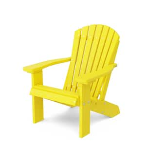 Heritage Lemon Yellow Plastic Outdoor Child Adirondack Chair