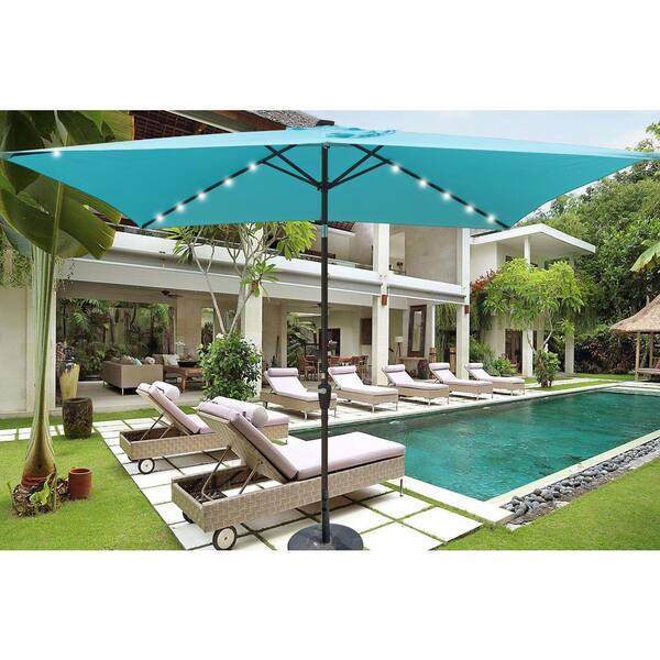 10FT Outdoor Patio Umbrella With Crank & Auto-Tilt | 3-Tier Market Pool Umbrella By PHI VILLA