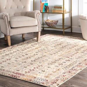Deliah Transitional Tribal Beige 7 ft. x 9 ft. Area Rug