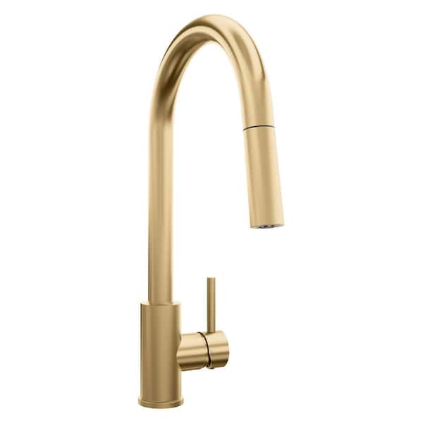 Palisades Pull Down Single Handle Kitchen Faucet in Champagne Bronze