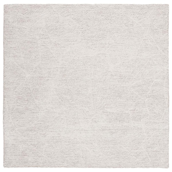 Metro 8 ft. x 8 ft. Square Natural/Ivory Solid Color Abstract Area Rug