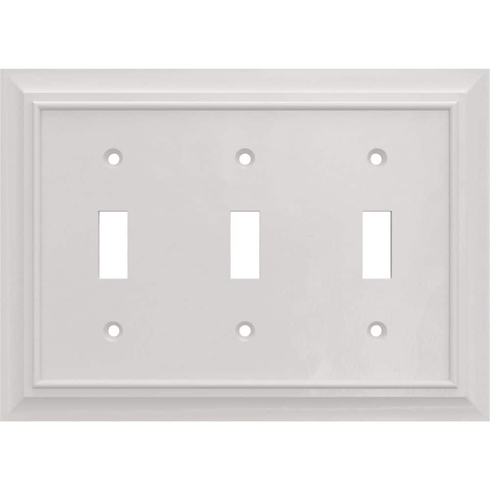 Hampton Bay Derby 3Gang Triple Light Switch/Toggle Wall Plate, White