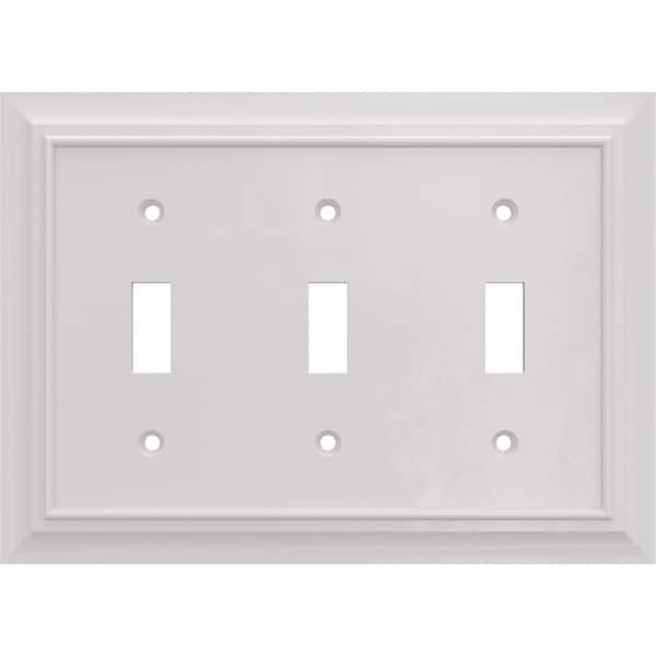 Hampton Bay Derby 3-Gang Triple Light Switch/Toggle Wall Plate, White (1-Pack)