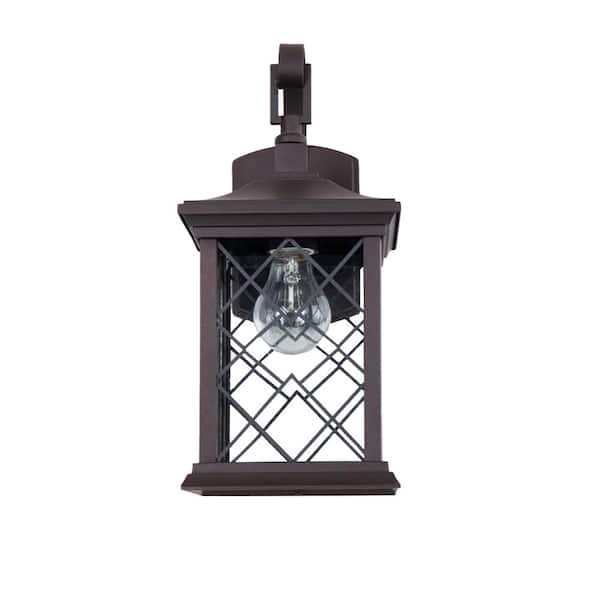 PRIVATE BRAND UNBRANDED Rome 1-Light Black Outdoor Wall Lantern Sconce