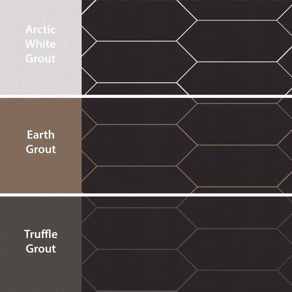 Merola Tile Kite Black 4 in. x 11-3/4 in. Porcelain Floor and Wall Subway Tile (11.81 sq. ft. / case)