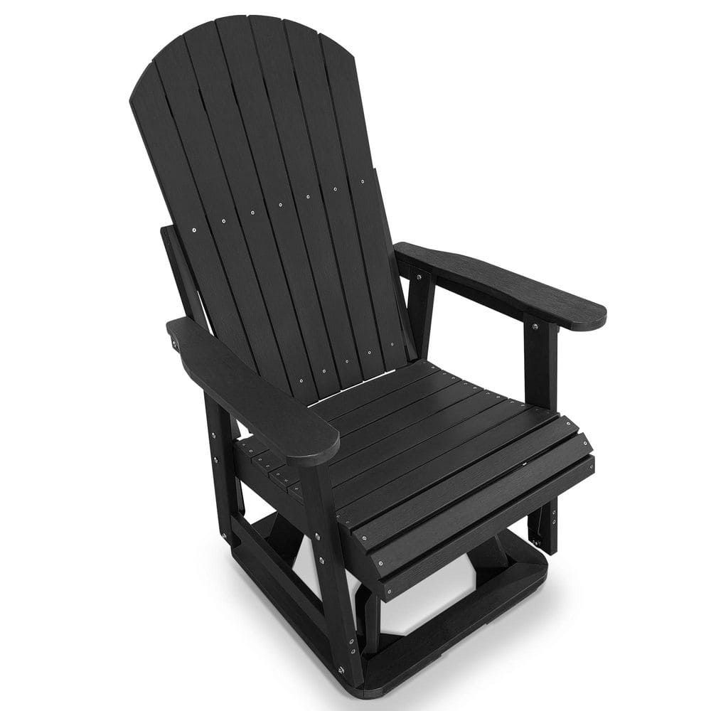 28 in. Poly Lumber Plastic Swivel Patio Glider, 1-Person, Weather Resistant, Heavy Duty 400 lbs, Matte Black price history on PriceWatchPro