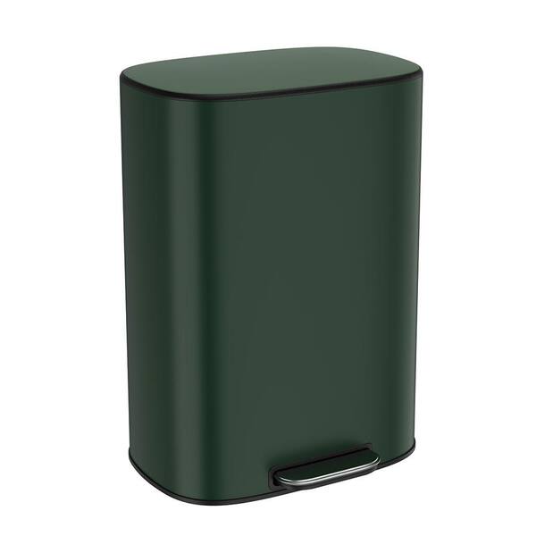 Misopily 13 Gal. Metal Household Trash Can, Stainless Steel