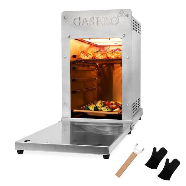 Infrared Portable Table Top Propane Gas Grill Griddle in Stainless Steel with Grilling Tool Set